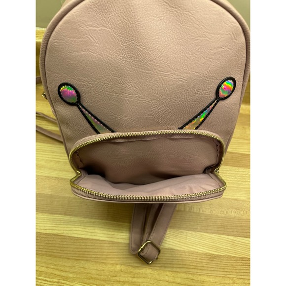 Mini Backpack Pink Robot Heart Eyes Glitter - Picture 6 of 9